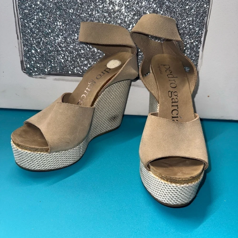 Pedro Garcia Beige Platform Sandals